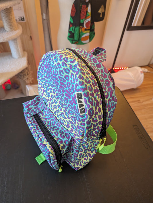 Gianna's Custom Neon Cheetah Backpack